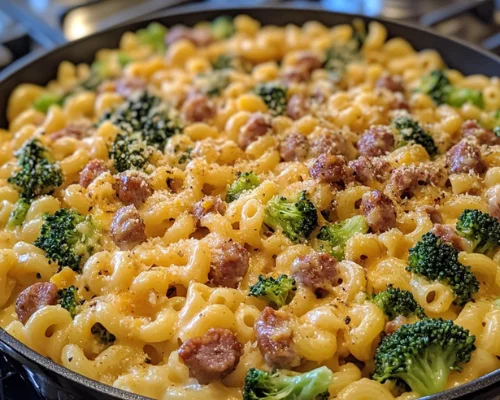 one-pot_smoked_sausage_broccoli_mac-receipster.com