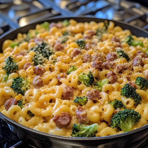 5 Easy Steps to One-Pot Smoked Sausage Broccoli Mac and Cheese Heaven