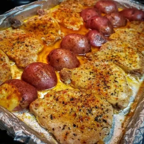 One-Pan Baked Pork Chops with Seasoned New Potatoes