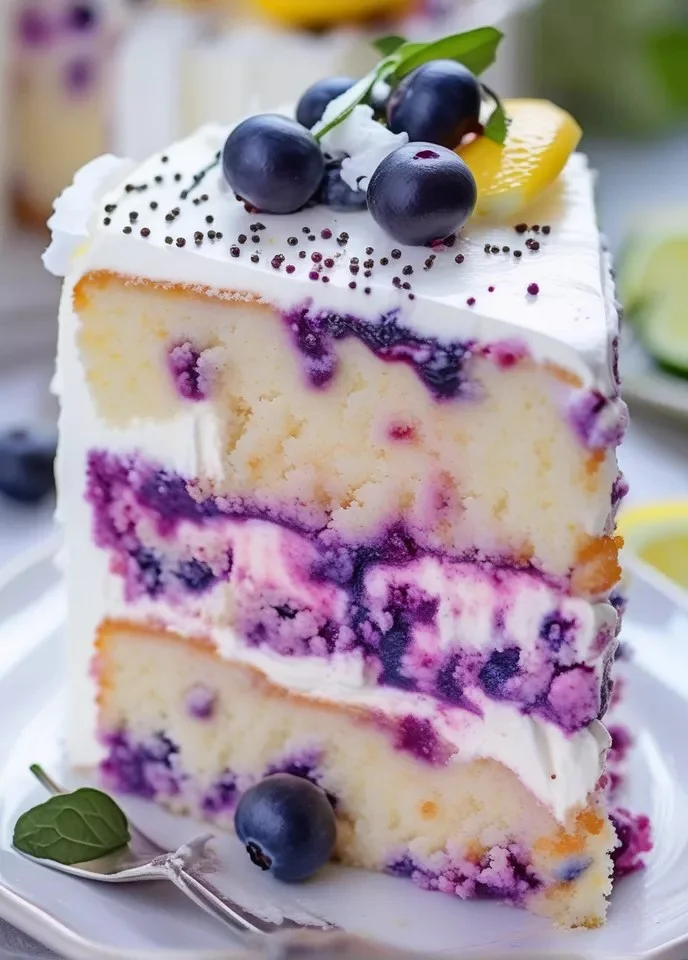 Lemon Blueberry Cheesecake Cake