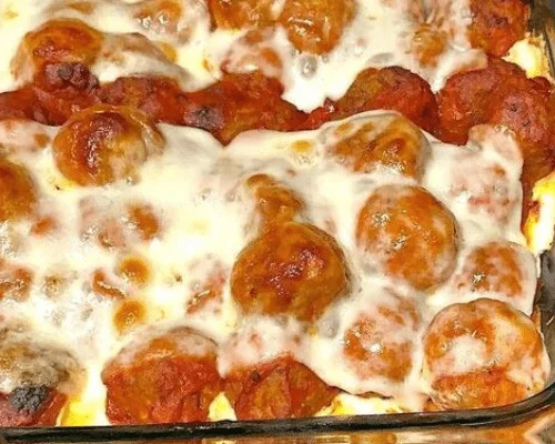 Dump and Bake Meatball Casserole