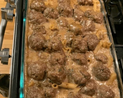 Swedish Meatball Noodle Bake