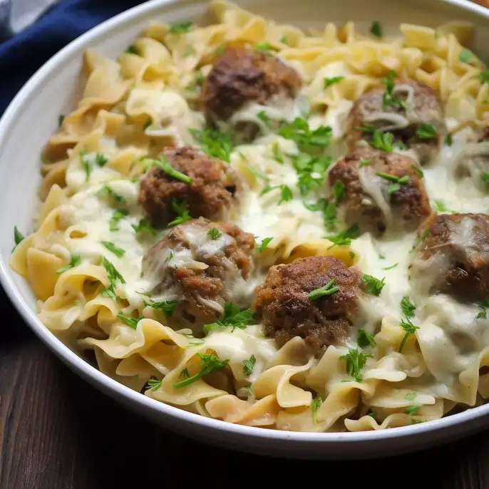 Swedish-Meatball-Noodle-Bake