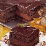 Mocha Layer Cake Filled with Chocolate and Rum