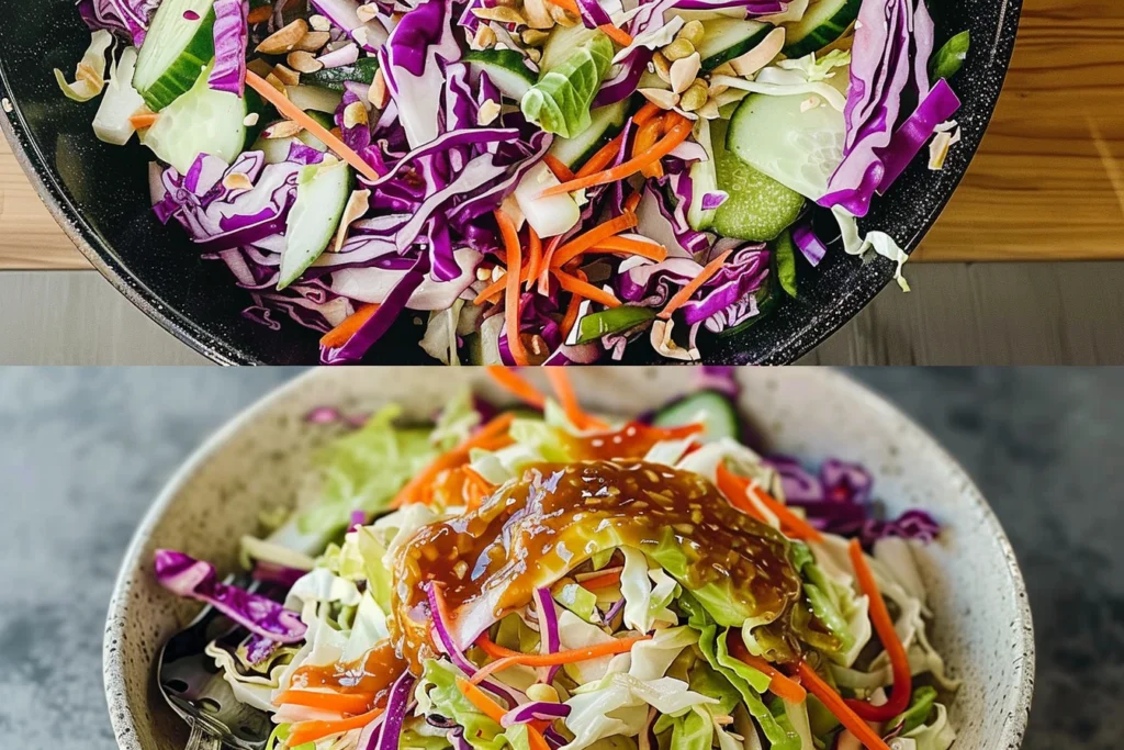 Crunchy Cabbage Salad with Sweet and Tangy Dressing-receipster.com