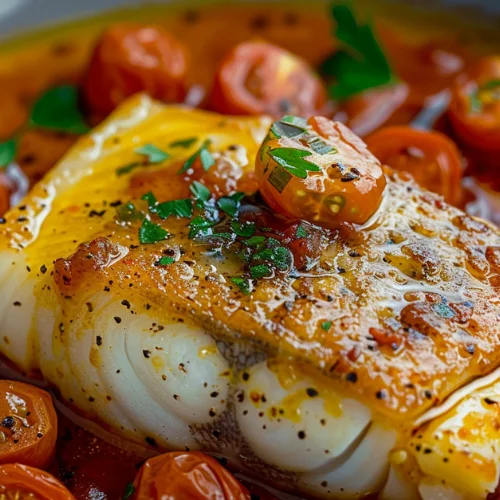 Lemon-Butter Cod with Tomato Sauce