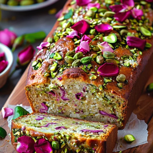 Vegan & Gluten-Free Pistachio Cardamom Rose Loaf