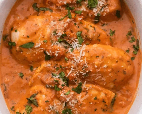 Slow Cooker Creamy Tomato Basil Chicken Breast