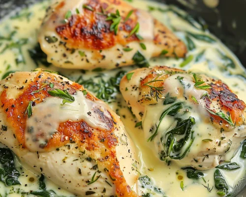 Creamy Spinach and Cheese Stuffed Chicken Breasts