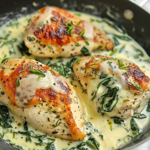 Creamy Spinach and Cheese Stuffed Chicken Breasts