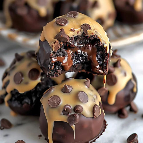 Chocolate Chip Cookie Dough Brownie Bombs