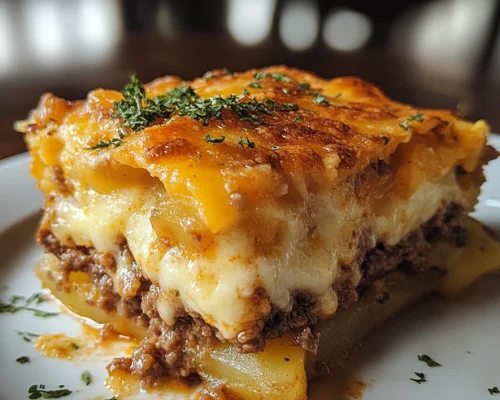 Hamburger Potato Cheese Casserole-receipster.com