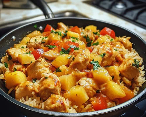 pineapple chicken and rice -receipster.com