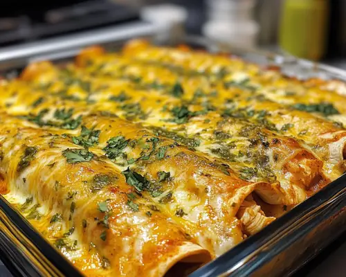 Creamy Chicken & Cheese Enchiladas -receipster.com