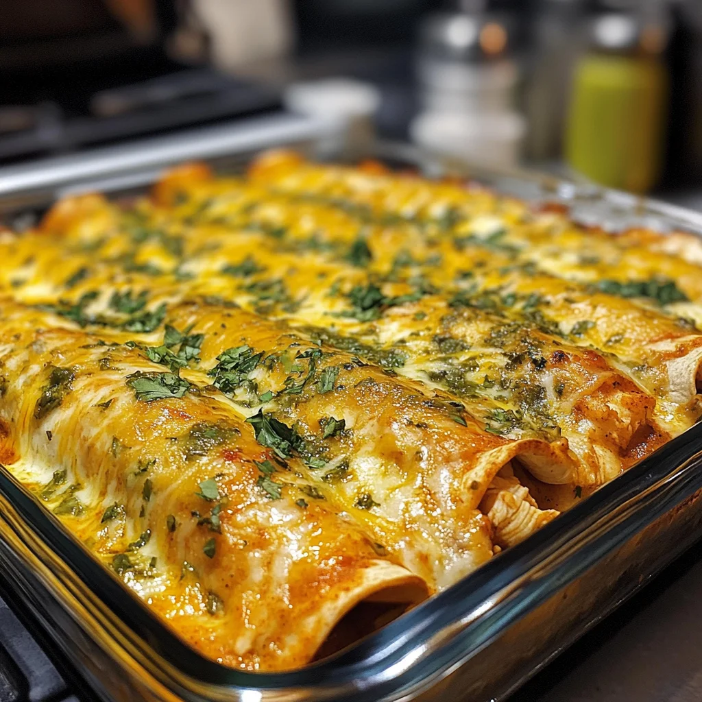 Creamy Chicken & Cheese Enchiladas -receipster.com