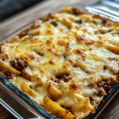 Hamburger Potato Cheese Casserole-receipster.com