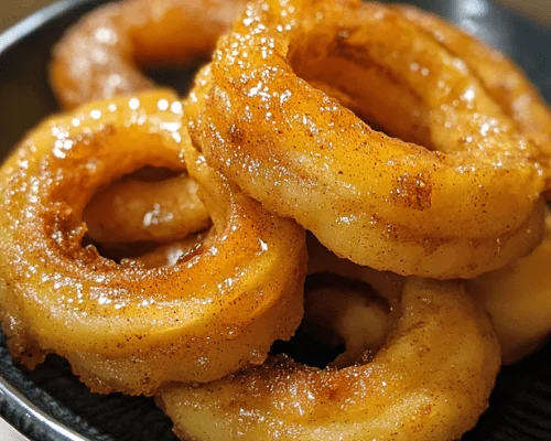 Fried Cinnamon Apple Rings: A simple and straightforward title that clearly conveys the main ingredients and cooking method.