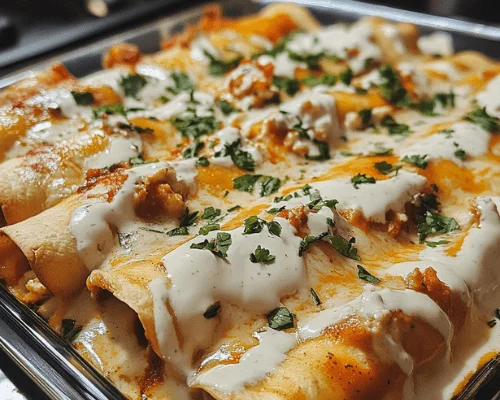 30-Minute Creamy Chicken Enchiladas: The Ultimate Sour Cream White Sauce Magic”