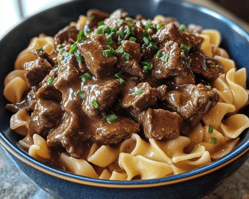 Crockpot beef tips & noodles!-receipster.com