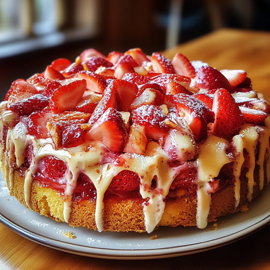 Strawberry Earthquake Cake-receipster.com