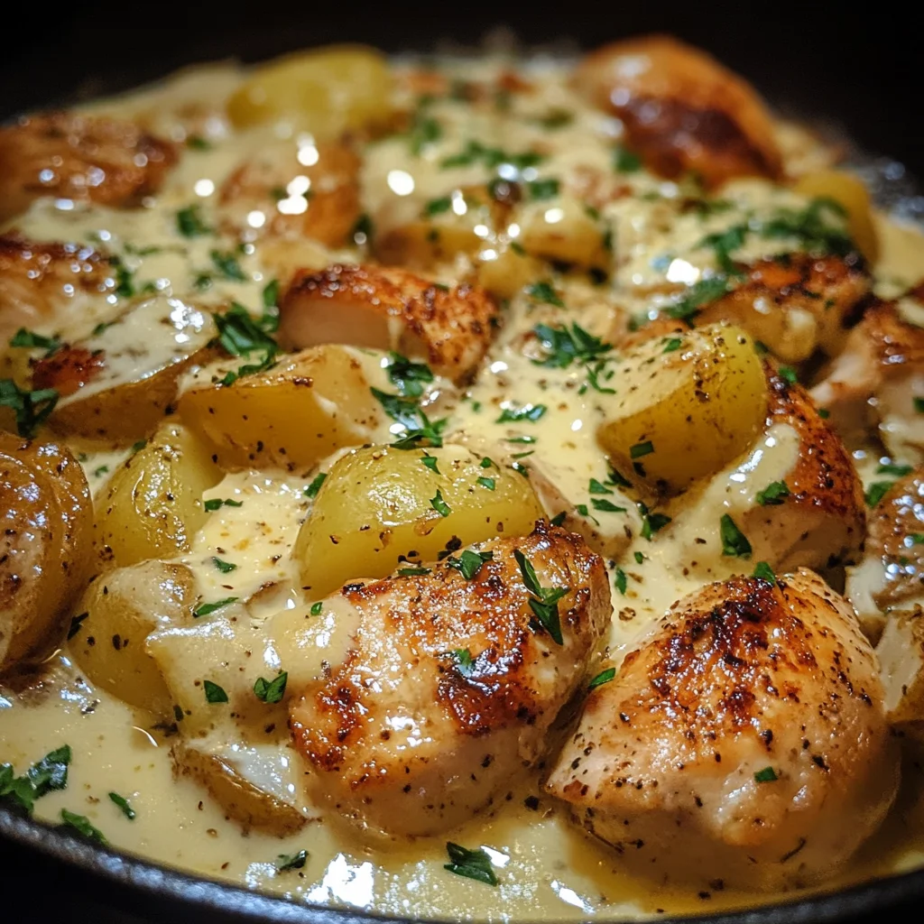  CHICKEN AND POTATOES WITH GARLIC PARMESAN CREAM SAUCE-receipster.com