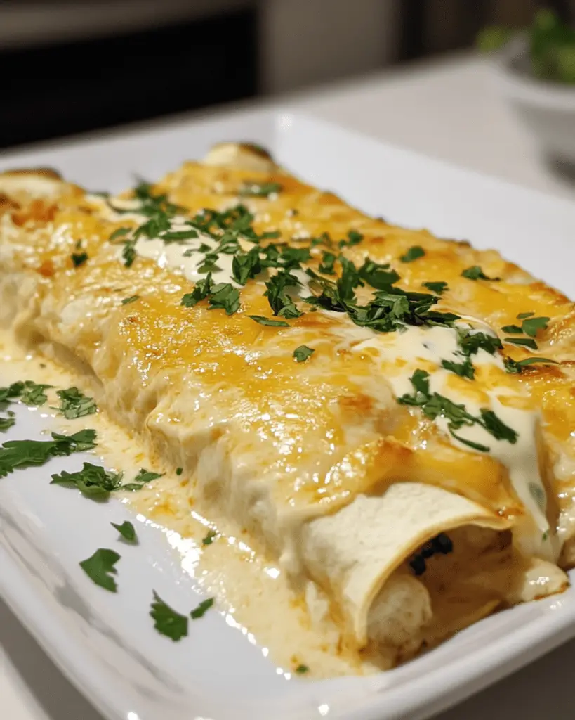 Chicken enchiladas with sour cream white sauce-receipster.com