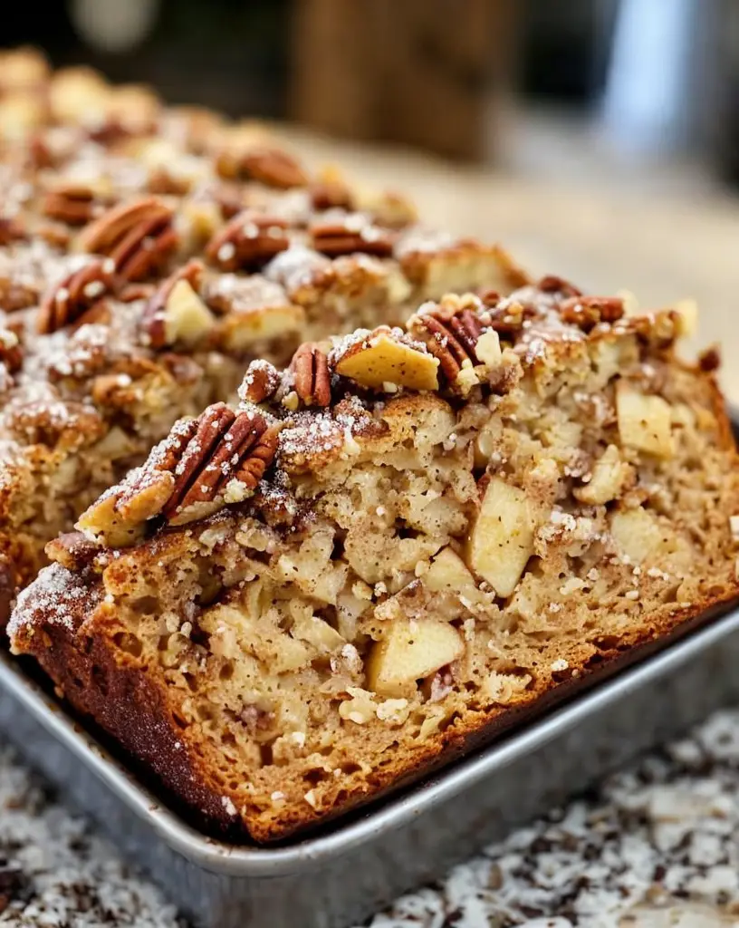 Irresistible Apple Bread with a Delightful Cinnamon Pecan Crunch