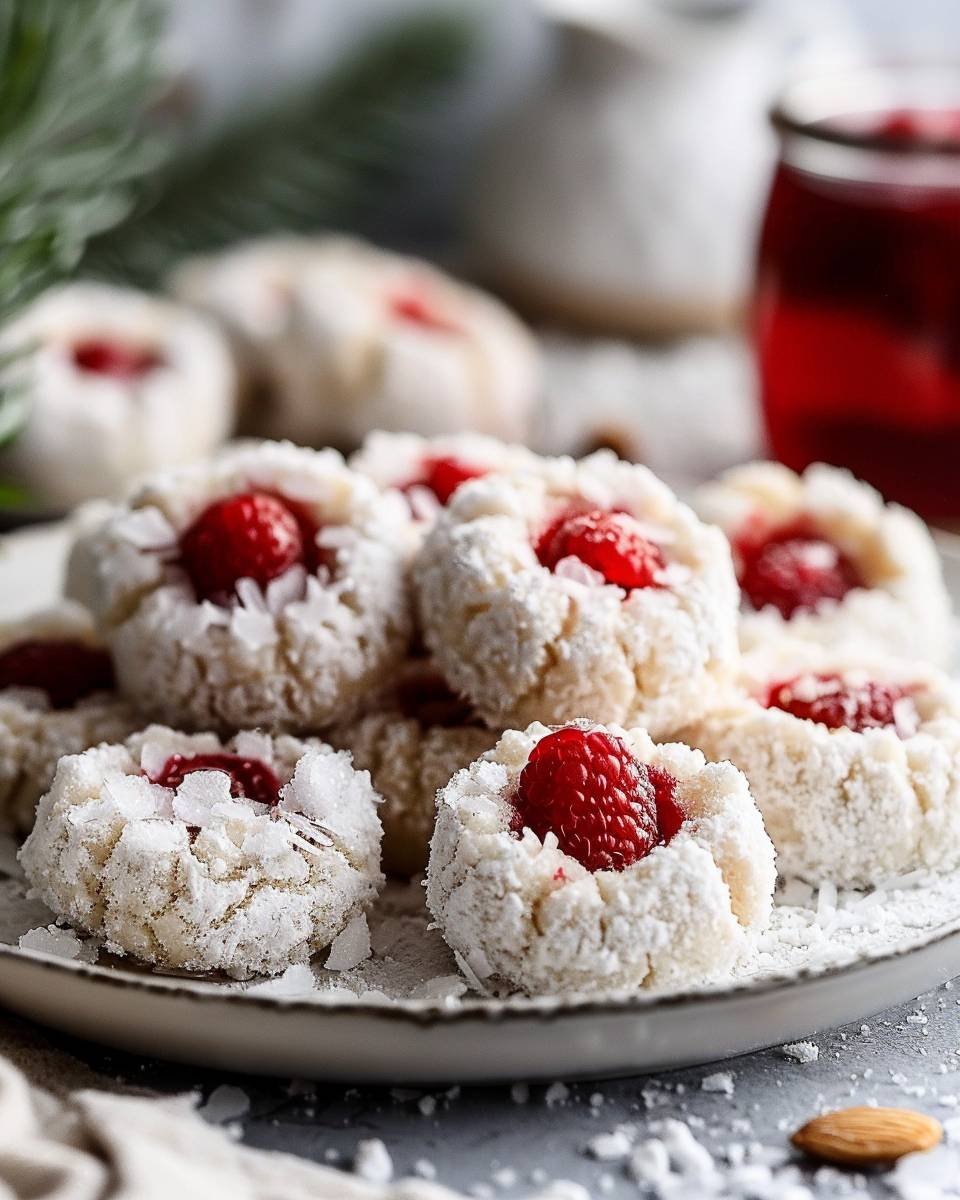 Irresistible Raspberry-Filled Almond Snow Cookies for Your Holiday Treats