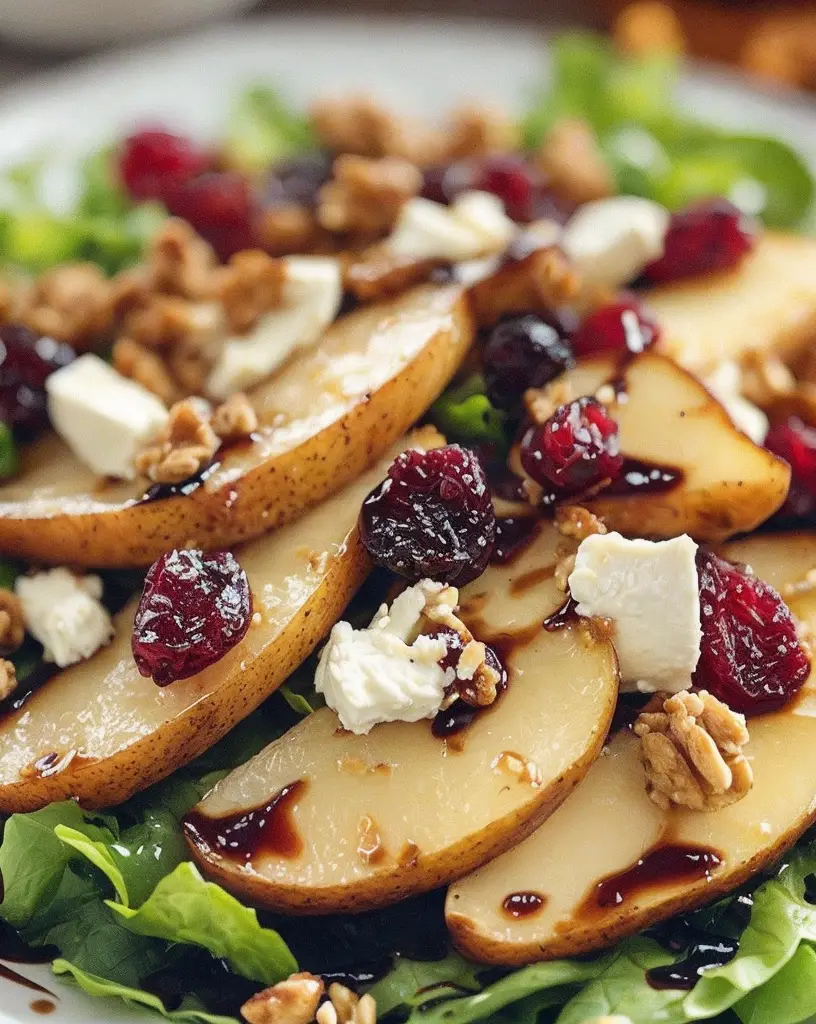 Delicious Balsamic Pear and Cranberry Salad for Perfect Fall Flavors