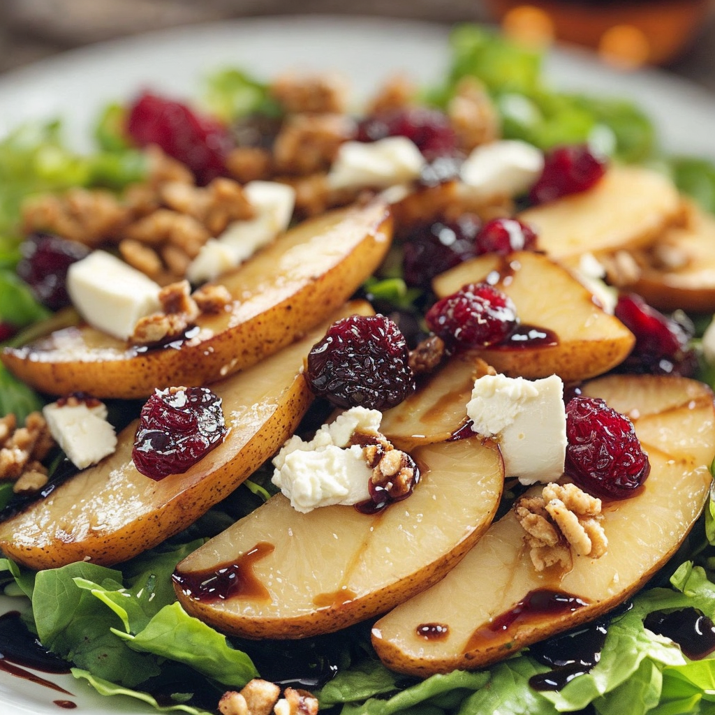 Delicious Balsamic Pear and Cranberry Salad Perfect for Any Occasion