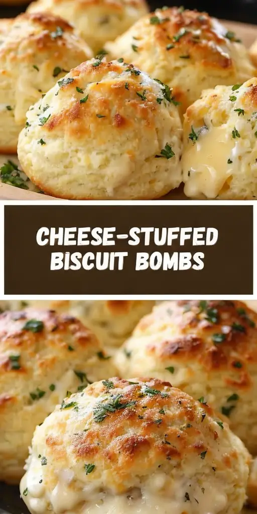 Irresistible Cheese-Stuffed Garlic Butter Biscuit Bombs for Delicious Snacks