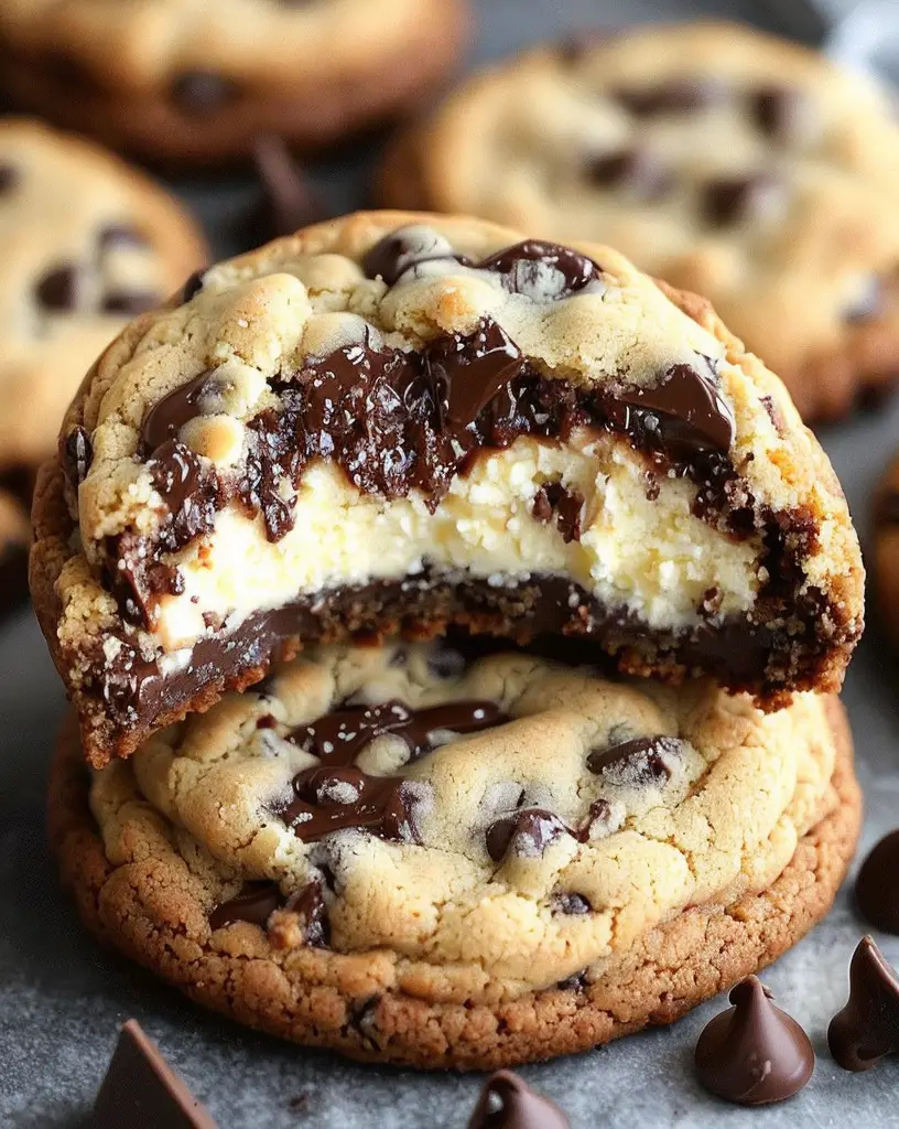 Indulge in Irresistible Cheesecake Stuffed Chocolate Chip Cookies Recipe