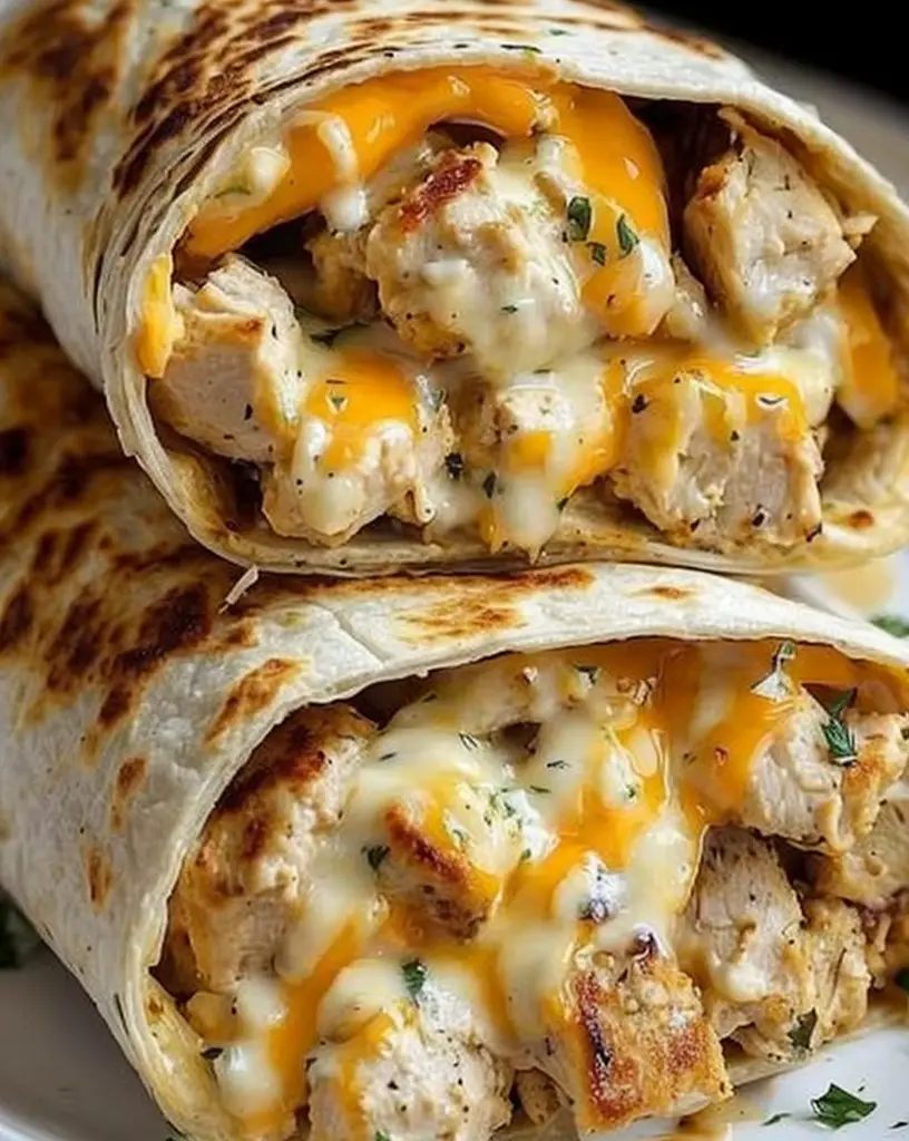 Irresistible Cheesy Garlic Chicken Wraps for Quick and Tasty Meals