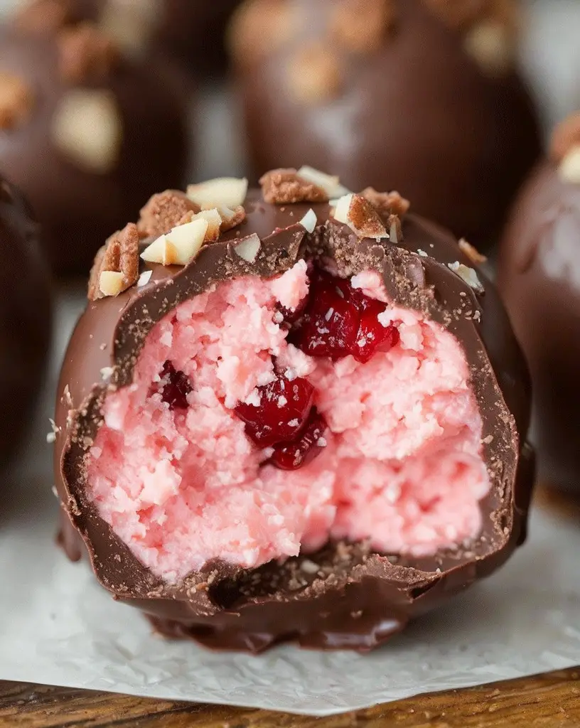 Indulge in Decadent Chocolate Maraschino Cherry Coconut Truffles Today