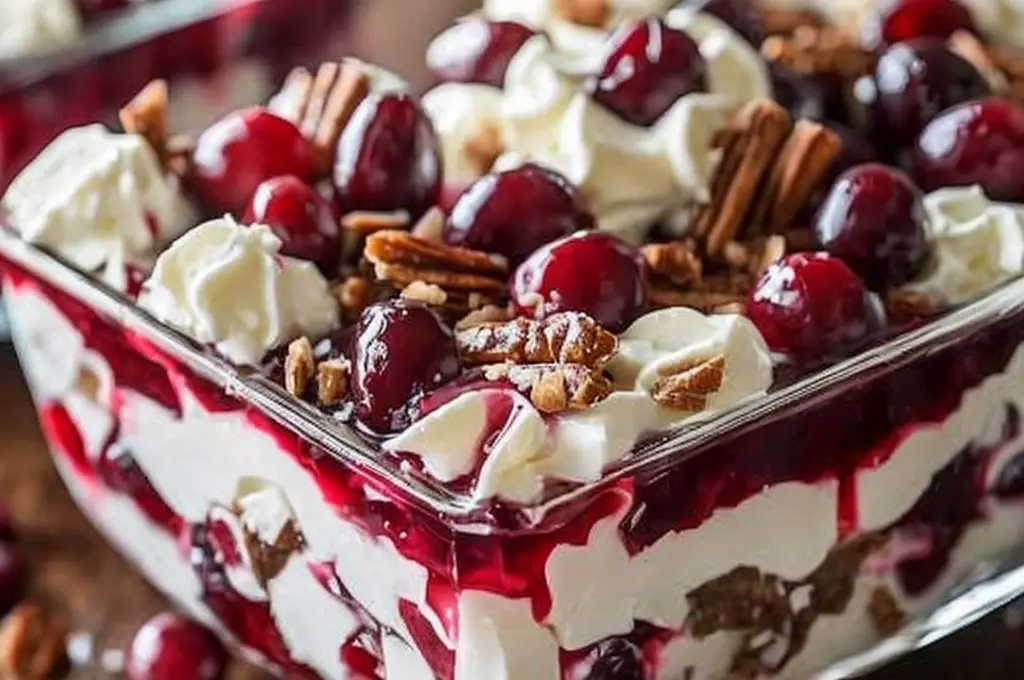 Delicious Cranberry Jello Salad with Cream Cheese Topping Recipe