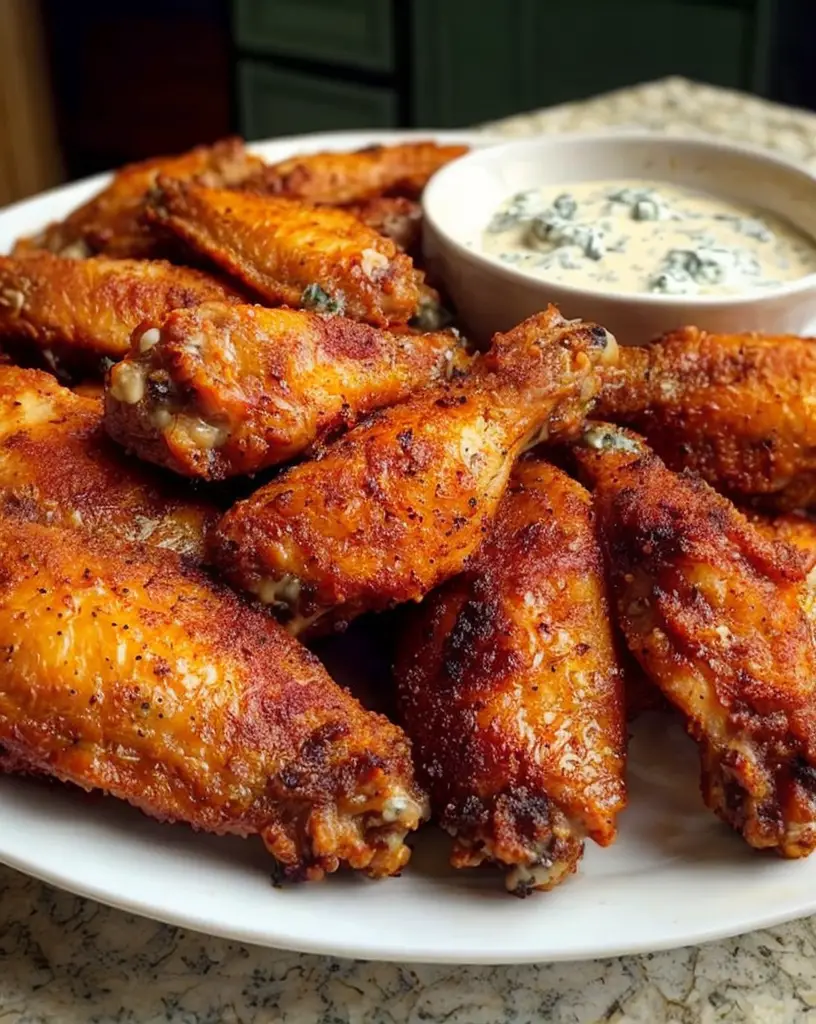 Irresistible Dry-Rubbed Chicken Wings with Creamy Gorgonzola Sauce Recipe