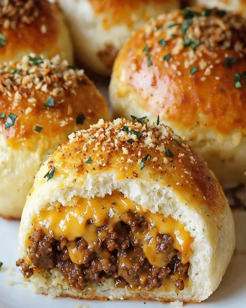 Irresistible Garlic Parmesan Cheeseburger Bombs: Perfect Snack for Any Occasion