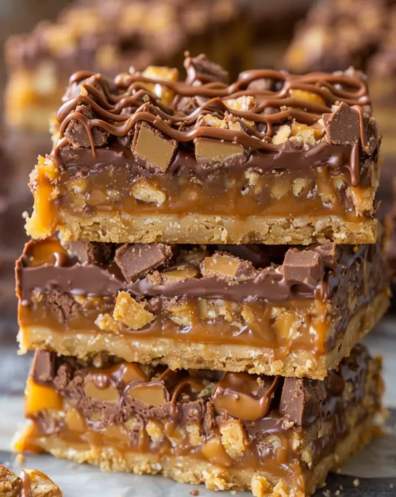 Irresistible Gooey Caramel Chocolate Crunch Bars Recipe Delight