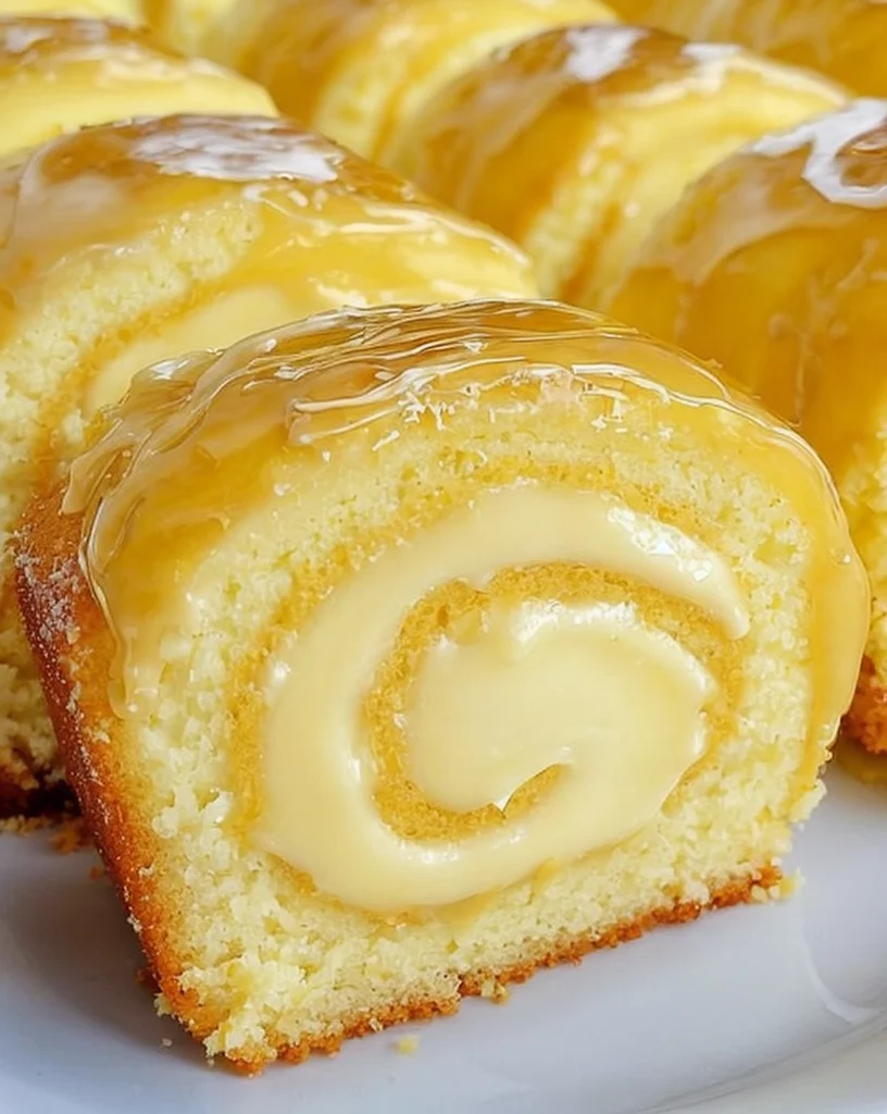 Irresistible Lemon Cream Roll Cake with Homemade Lemon Glaze Recipe