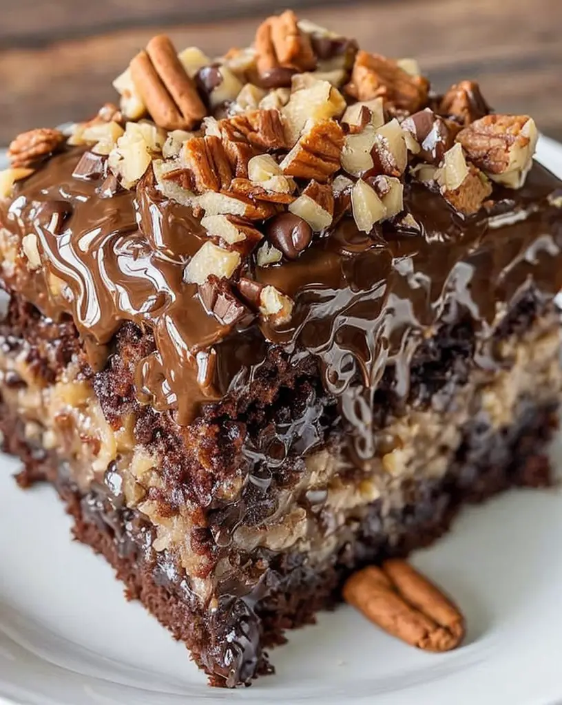 Indulge in a Decadent German Chocolate Poke Cake Delight