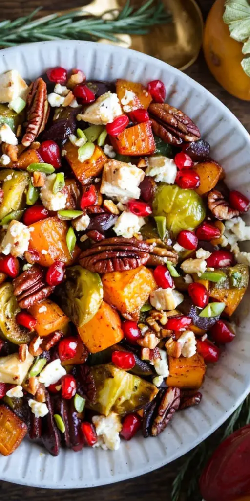 Delicious Maple-Cinnamon Roasted Veggies with Pecans and Feta Recipe