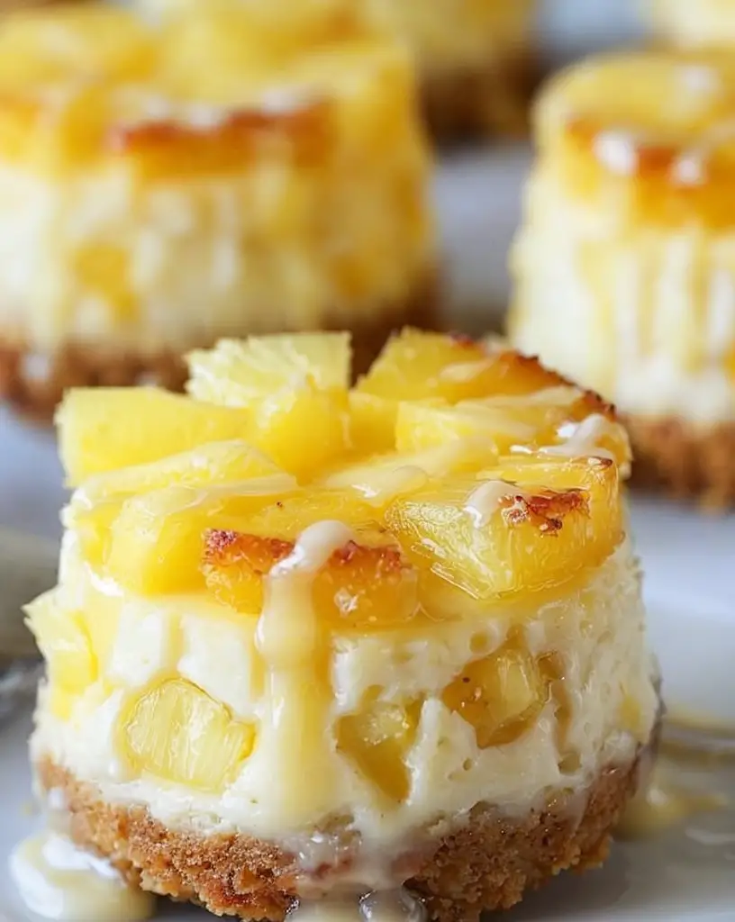 Irresistible Mini Pineapple Upside-Down Cheesecakes for Tropical Dessert Bliss