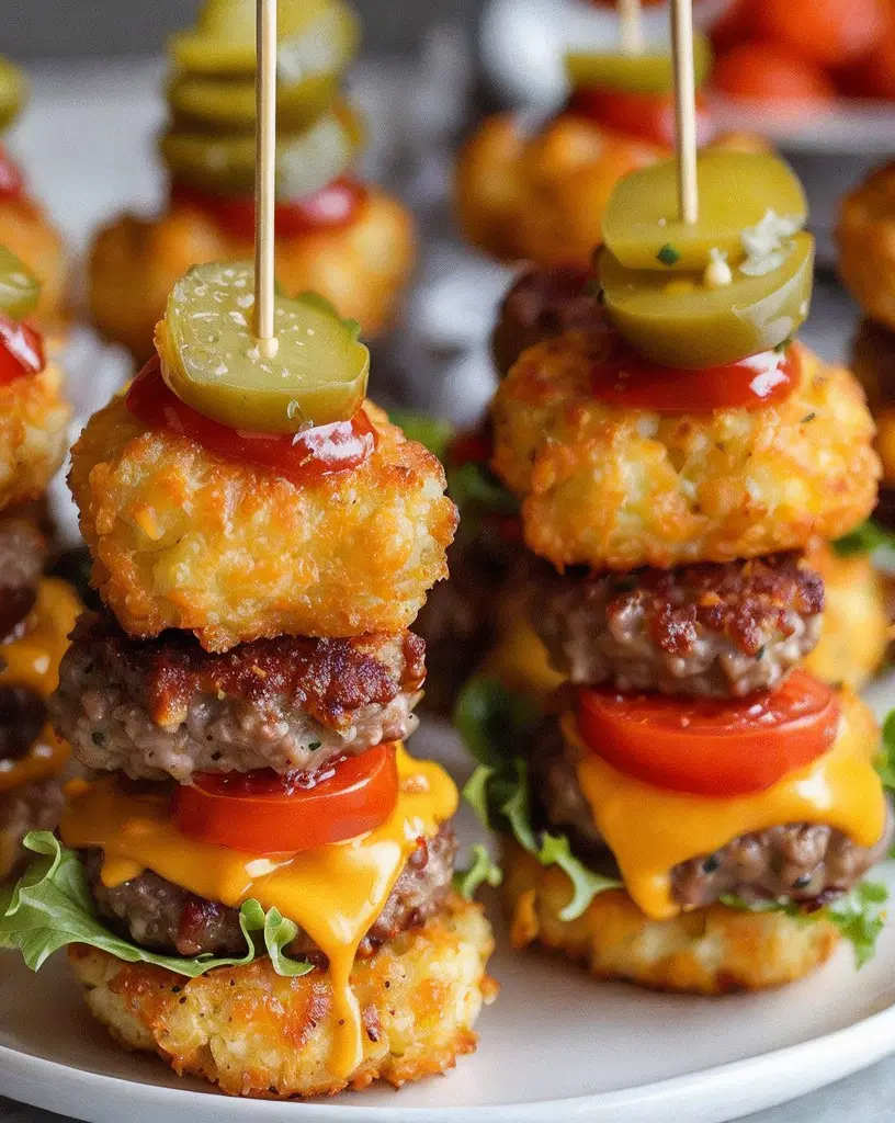 Irresistible Mini Tater Tot Cheeseburgers: The Ultimate Game Day Snack