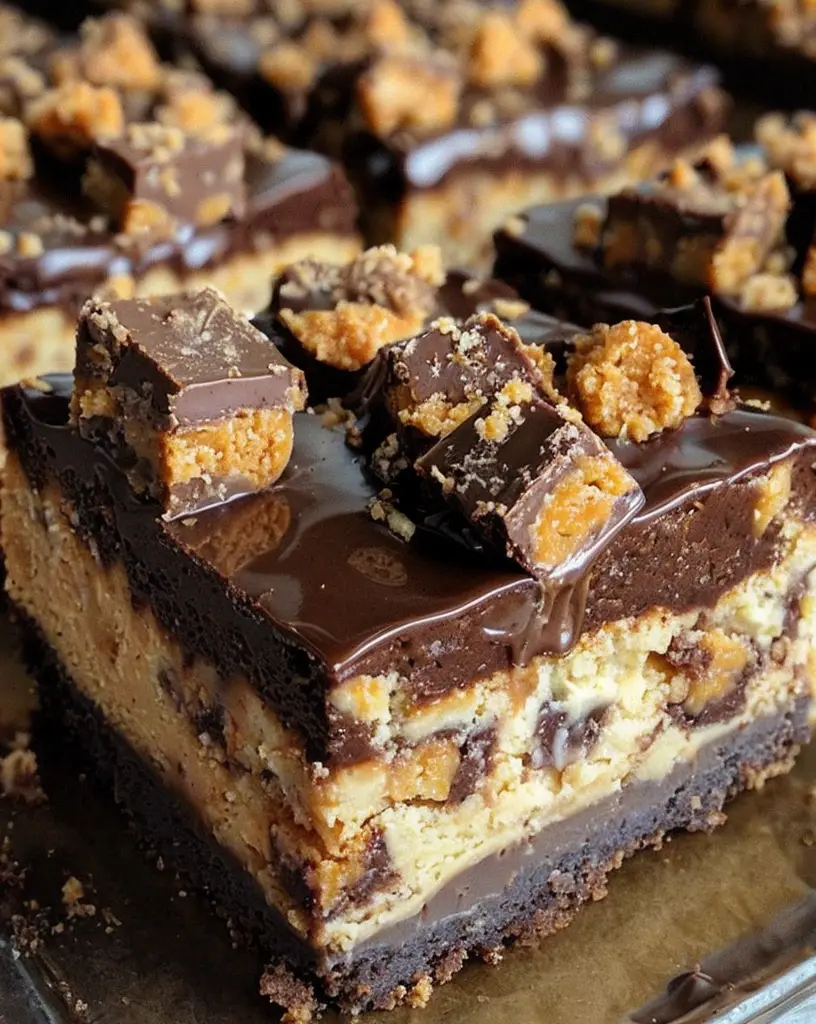 Indulge in Irresistible Reese’s Butterfinger Cheesecake Bars Recipe Today