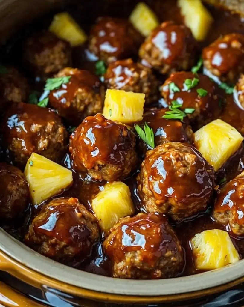 Irresistible Slow Cooker Pineapple Barbecue Meatballs for Easy Weeknight Dinners