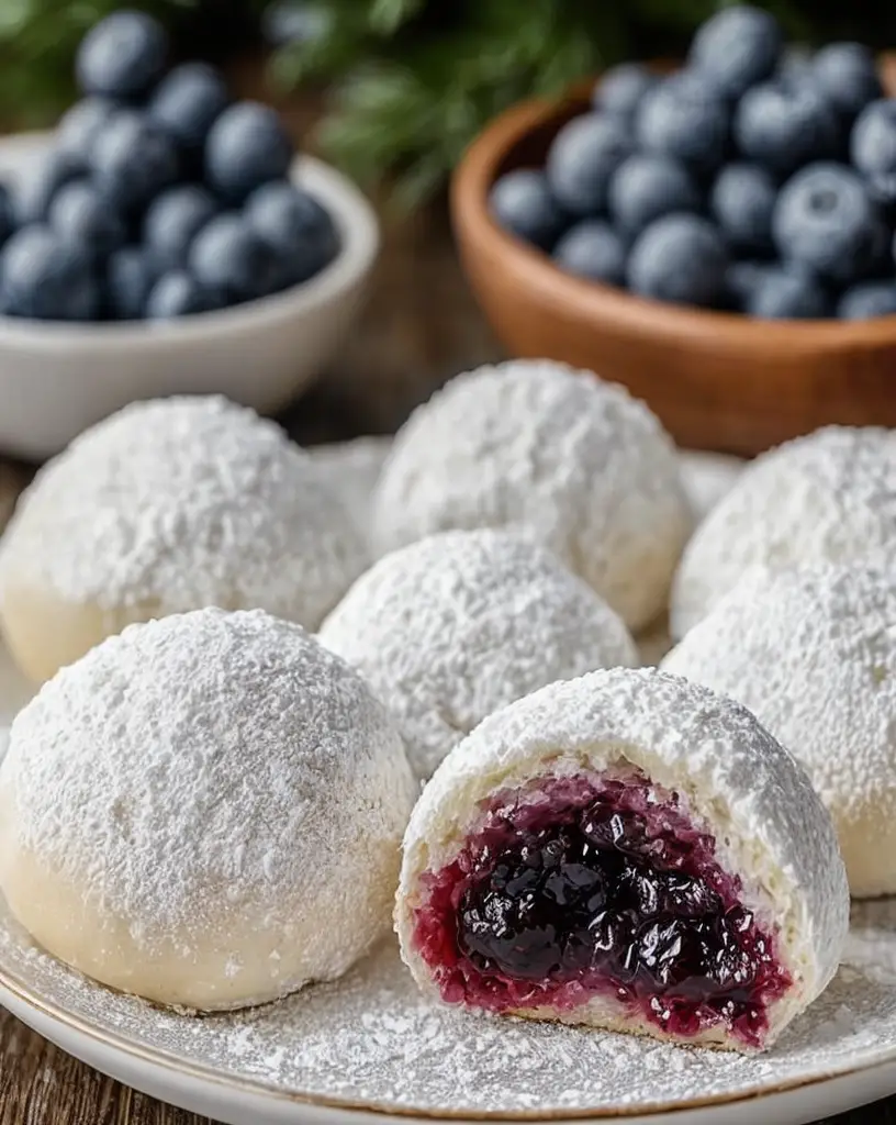 Whip Up Delicious Blueberry-Filled Almond Snowball Cookies Easily