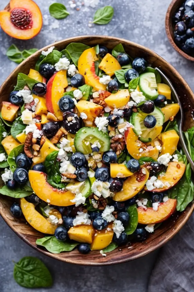 Irresistible Blueberry Peach Feta Salad for a Refreshing Summer Delight