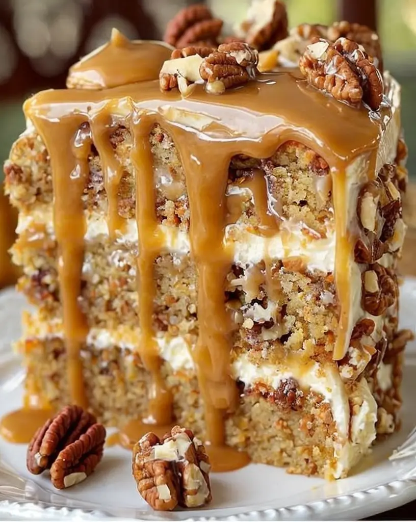 Ultimate Caramel Pecan Carrot Heaven Cake – Family Favorite Recipe