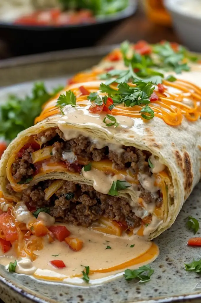 Cheesy Ground Beef Delight Wrap – Quick & Easy Family Favorite