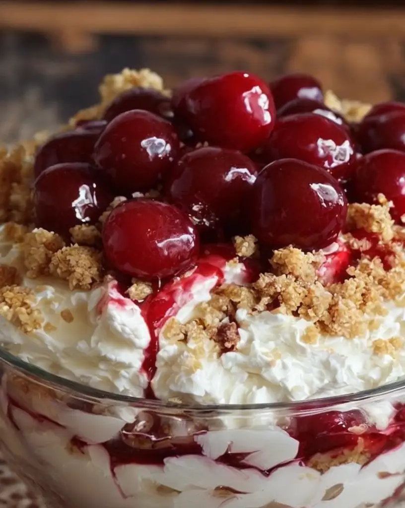 Irresistible No-Bake Cherry Cheesecake Fluff: Perfect Christmas Dessert